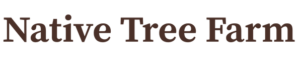 The text 'Native Tree Farm' in a dark brown font